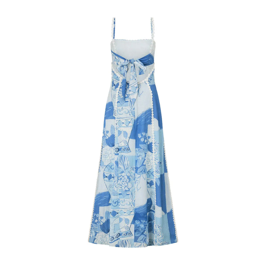 Women Boho Printed Long Shirts Dress Ladies Birthday Party Club Sundress Strap Backless Long Maxi Dresses For Women Summer Dress