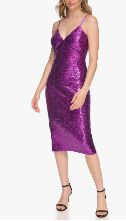 SEQUIN STRETCH MIDI DRESS TAKINMaXX