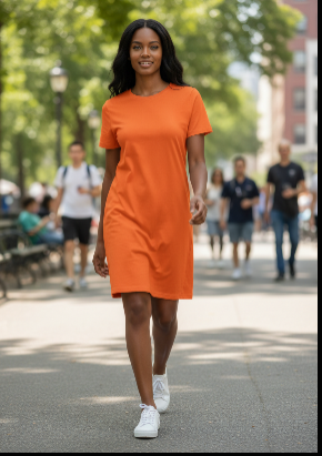 COTTON CREW NECK TUNIC TOP