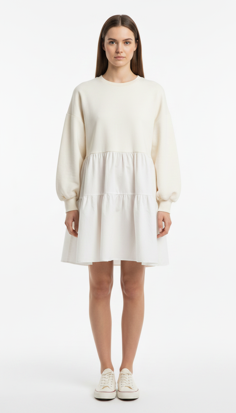 Cotton French Terry Heart Detail Pullover