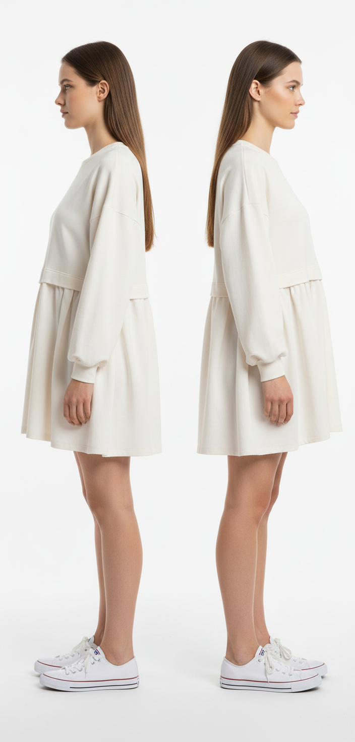 Cotton French Terry Heart Detail Pullover