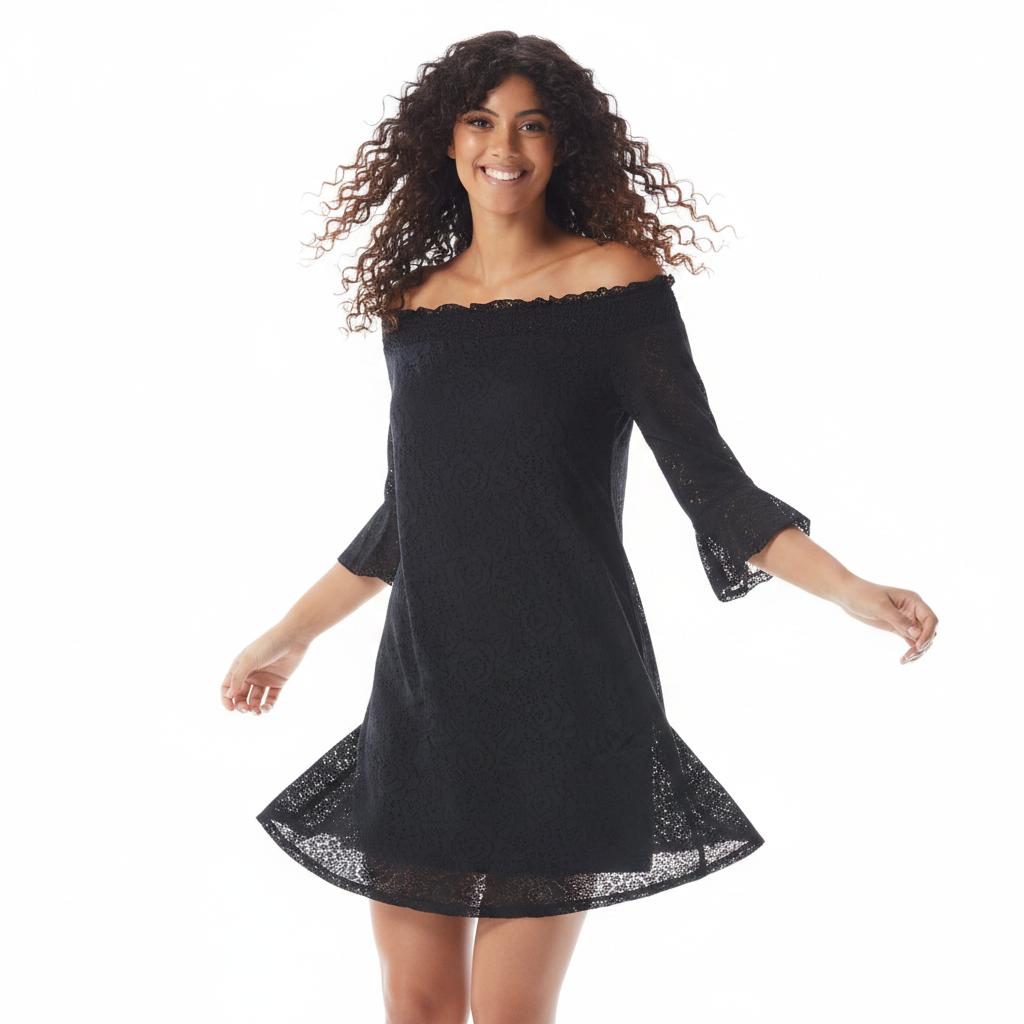 Beach House Kelsea UPF 50+ Smocked Off-Shoulder Dress with Pockets