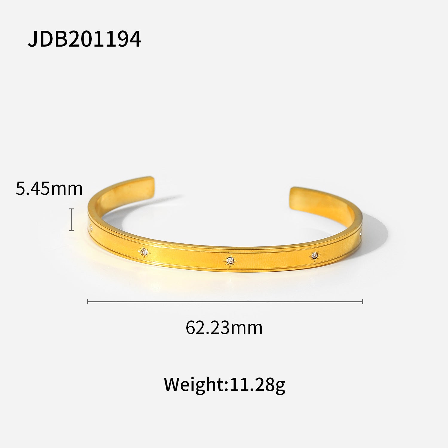 Gold-plated Stainless Bracelets With Zirconia