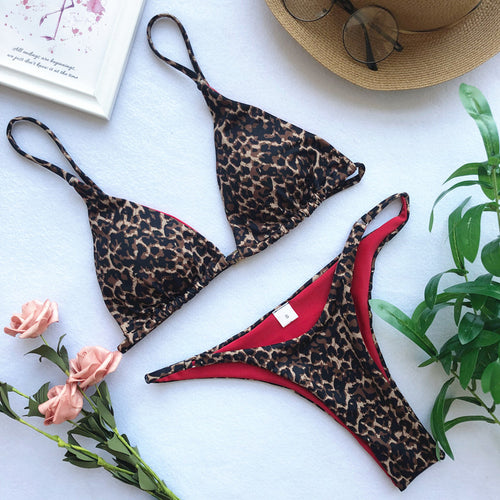 2019 Hot Sale Three-Point Leopard Print Bikini Set