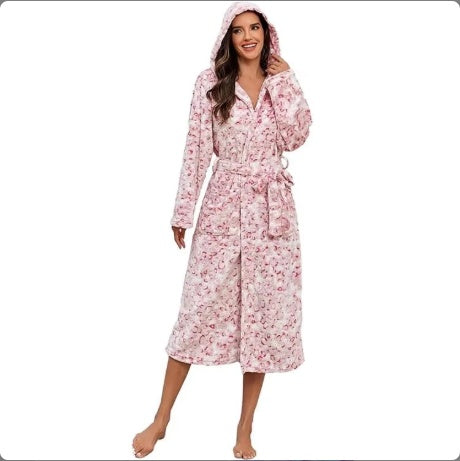 Winter  Long Flannel Bathrobe