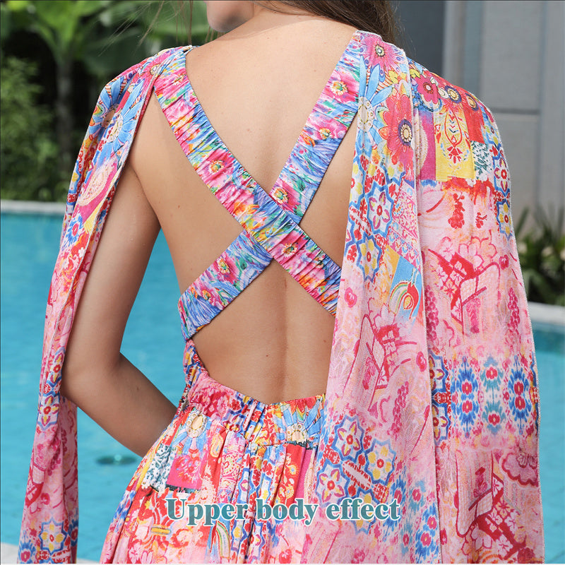 Women's Floral Style Large Hem Dress TAKINMaXX
