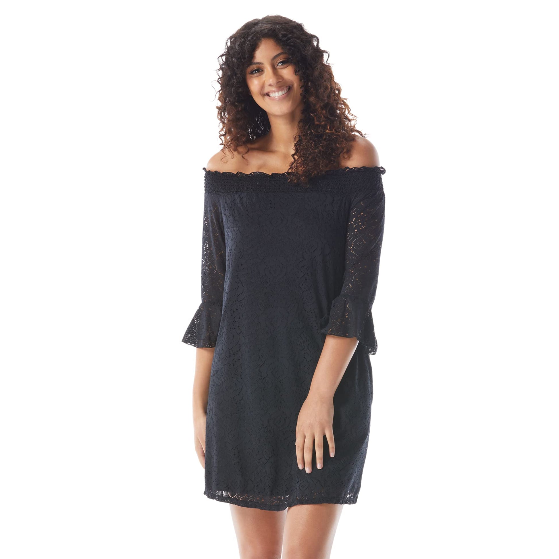 Beach House Kelsea UPF 50+ Smocked Off-Shoulder Dress with Pockets TAKINMaXX