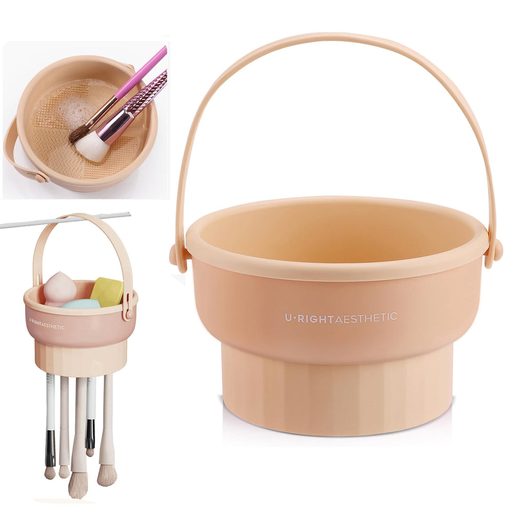3-in-1 Silicone Makeup Brush Cleaning Mat and Holder