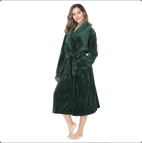 Winter  Long Flannel Bathrobe
