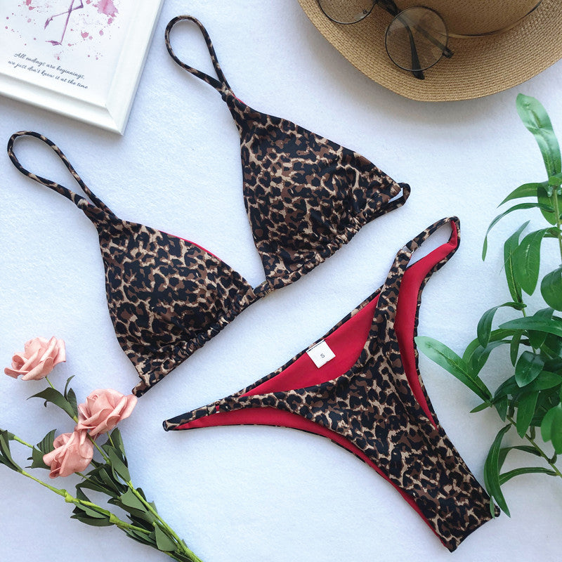 2019 Hot Sale Three-Point Leopard Print Bikini Set