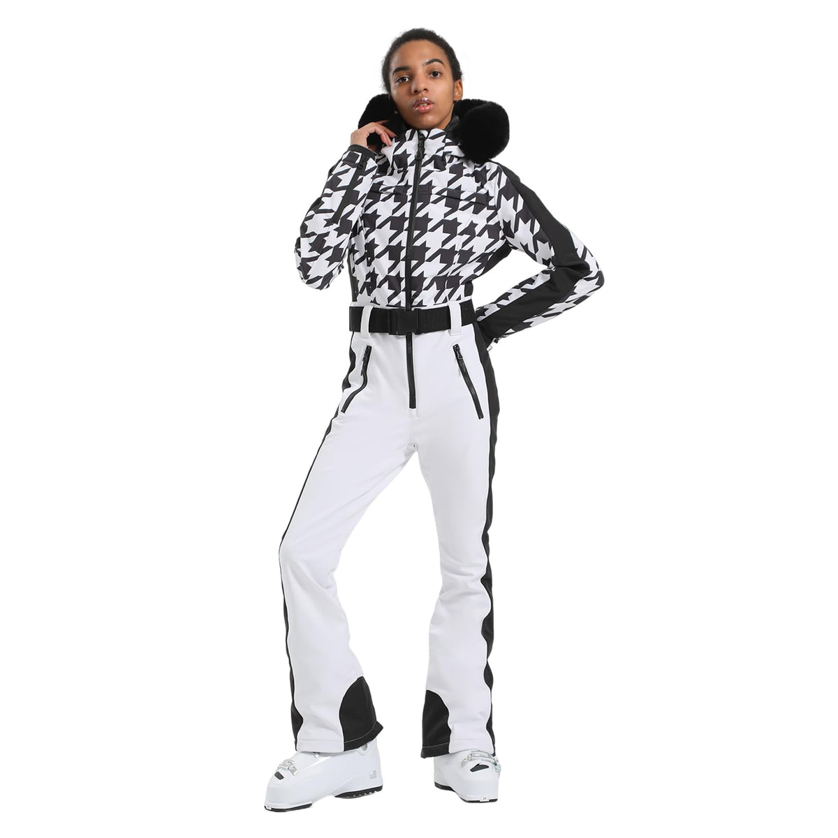 GSOU SNOW Ski Suit Women One Piece Snowsuit Snowboard Slim Insulated Jumpsuit Waterproof Windproof for Snow Sports
