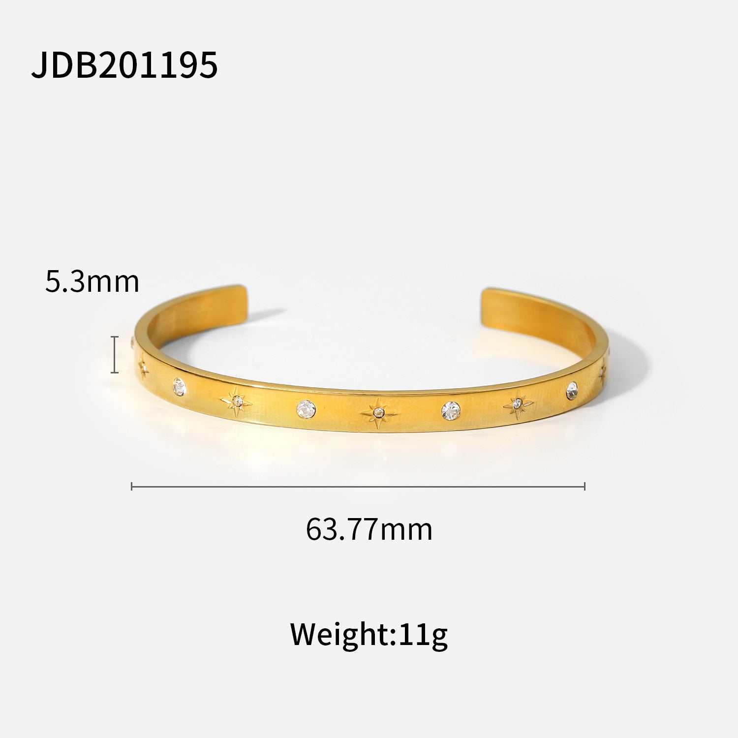 Gold-plated Stainless Bracelets With Zirconia