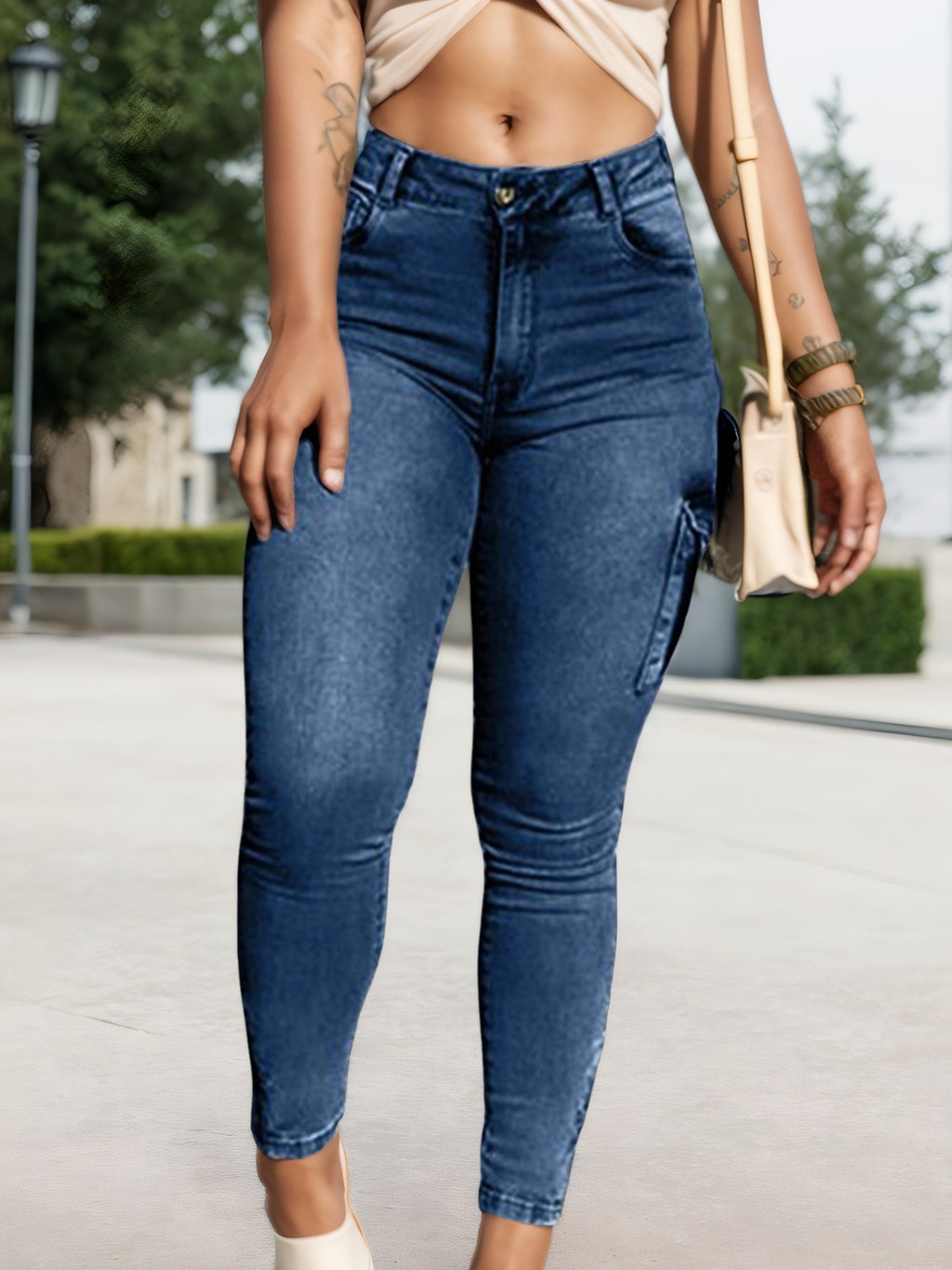 Multi-pocket High-stretch Skinny jeans