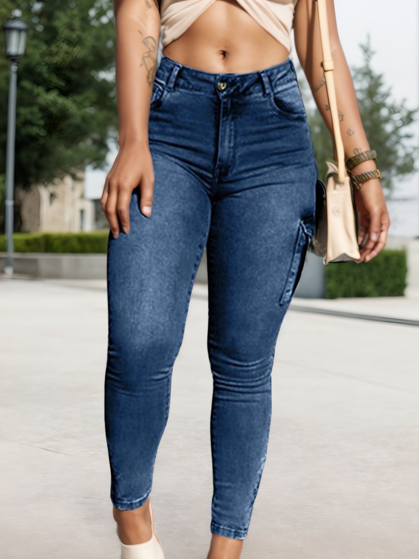 Multi-pocket High-stretch Skinny jeans