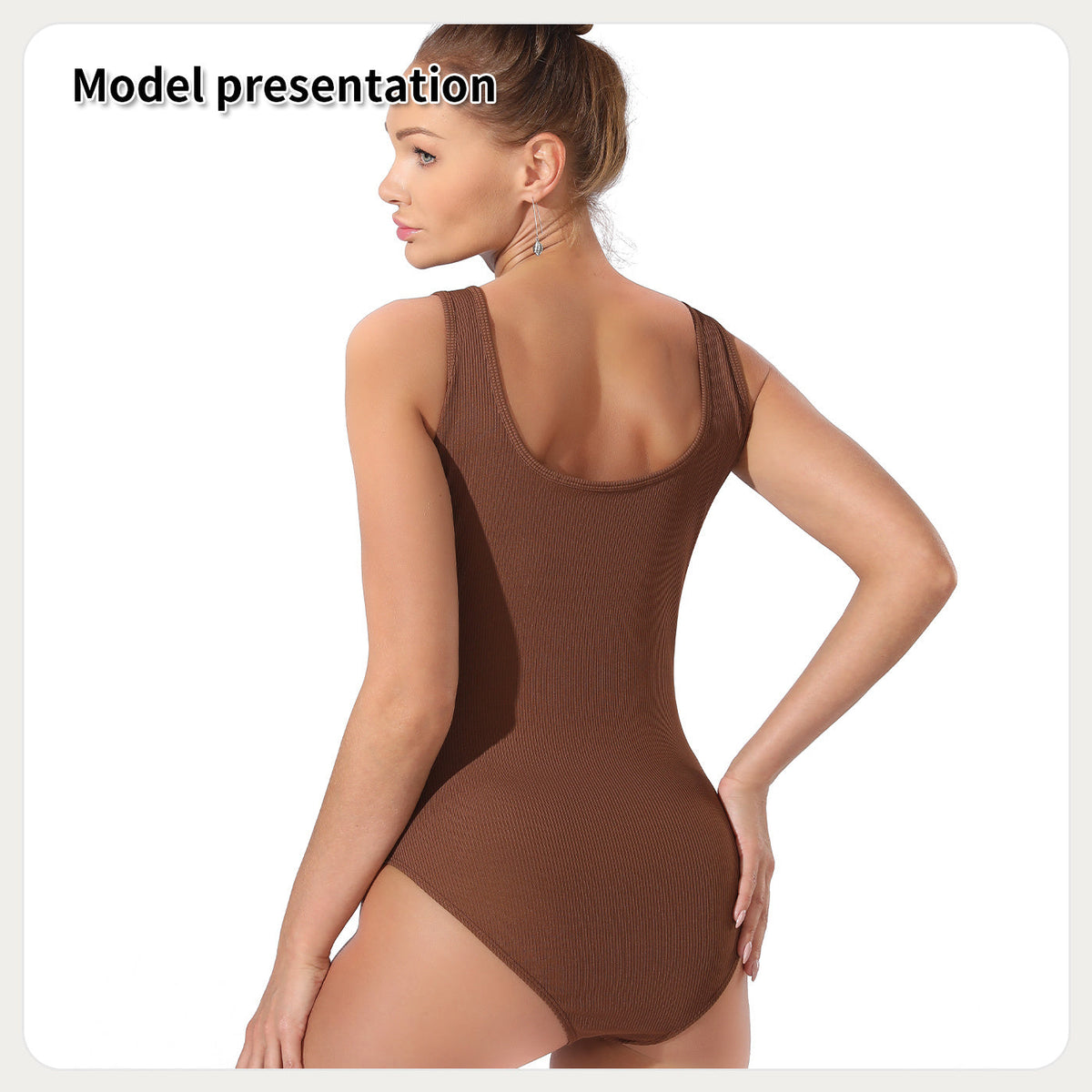 Solid Color Bodysuit – Black and Coffee, Sizes S to 4XL