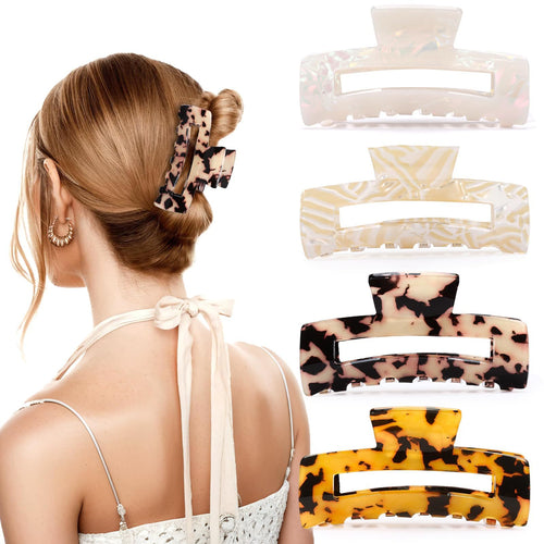 4Pcs Tortoise Hair Claw Clips