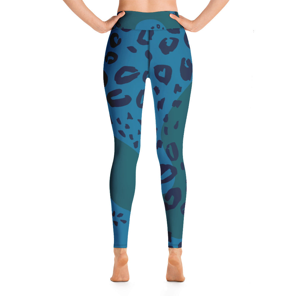 Tropical Print Yoga Leggings – Leopard Shark