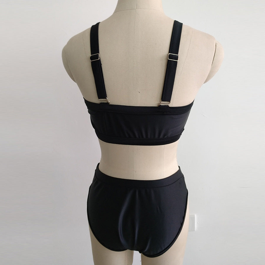 Sexy Two-Piece Women's Swimsuit - High-Waisted Bikini