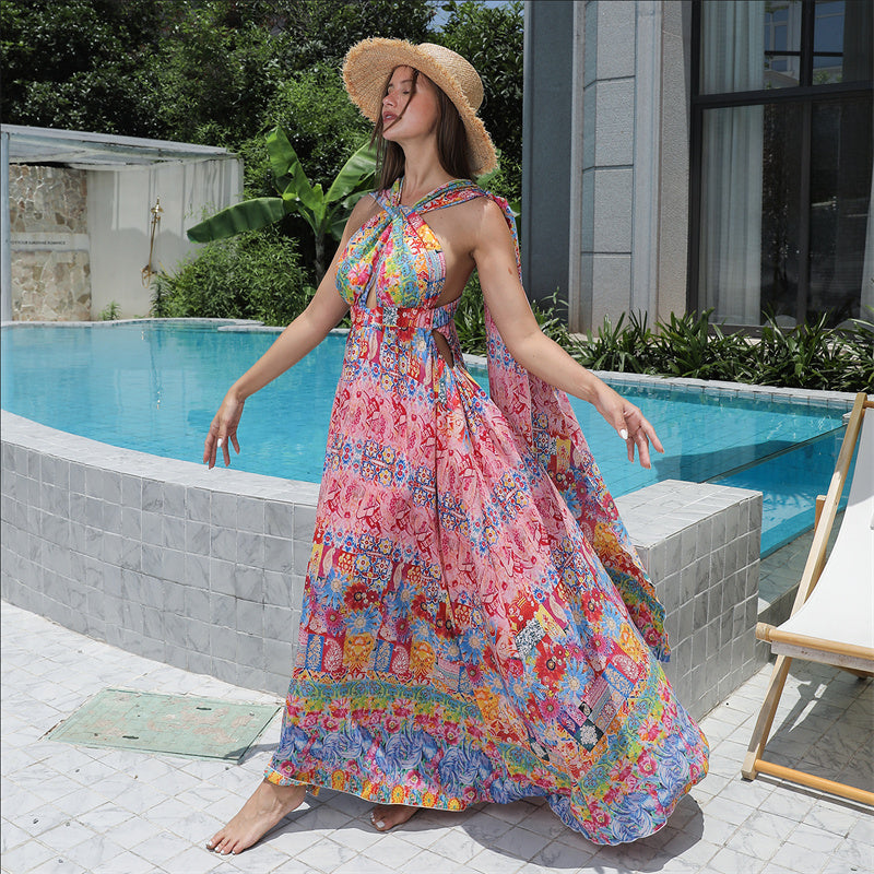 Women's Floral Style Large Hem Dress TAKINMaXX