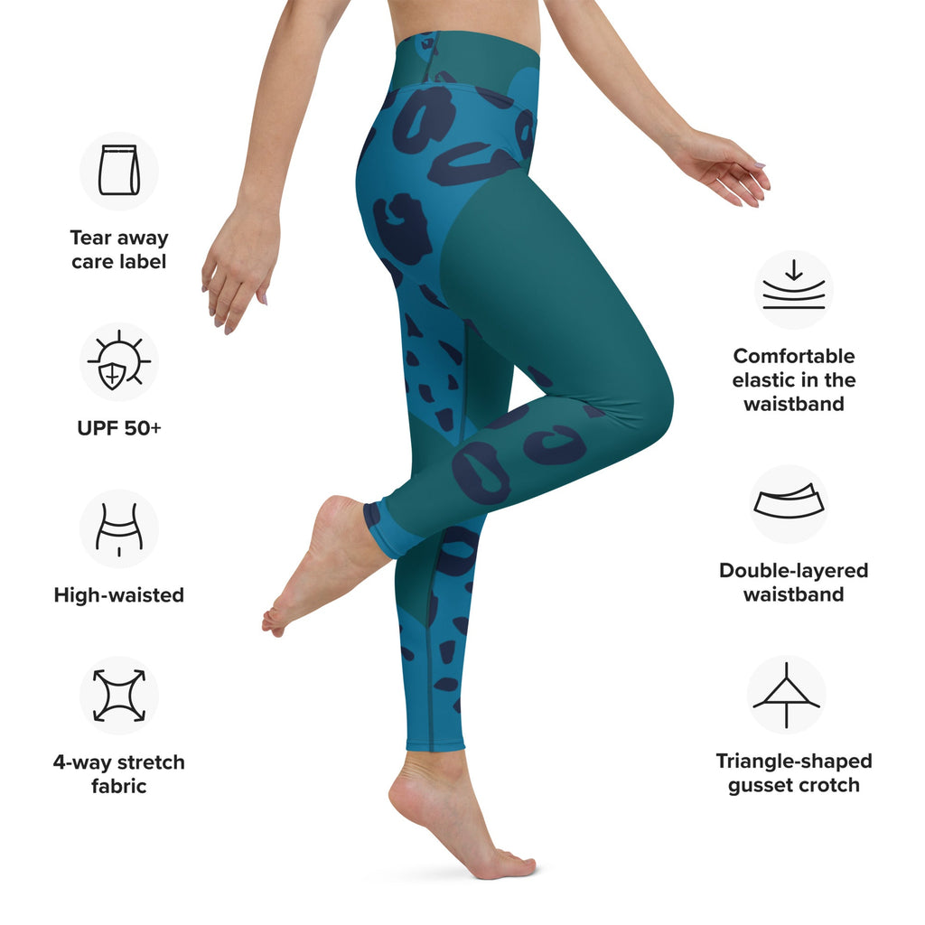Tropical Print Yoga Leggings – Leopard Shark