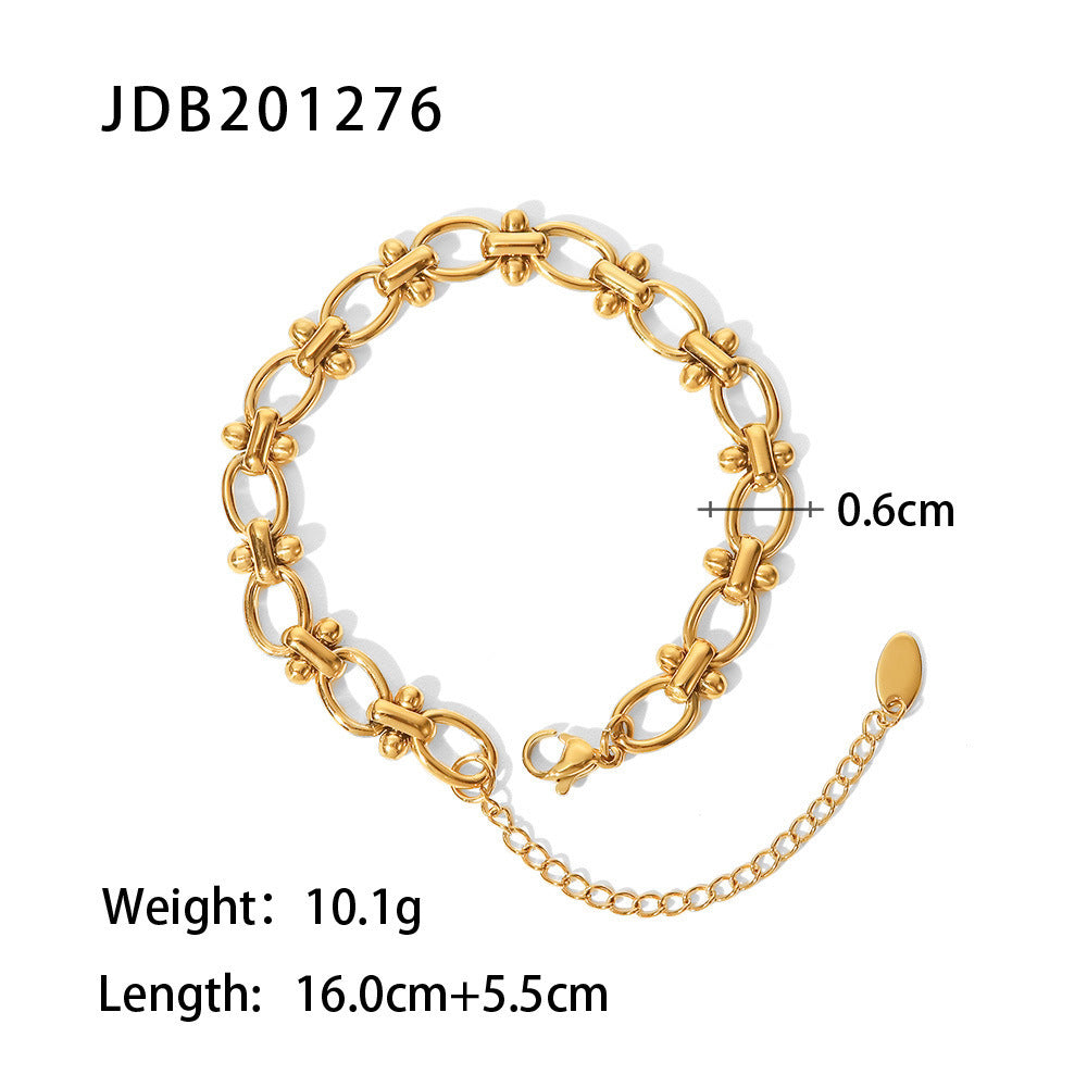 Gold-plated Stainless Bracelets With Zirconia