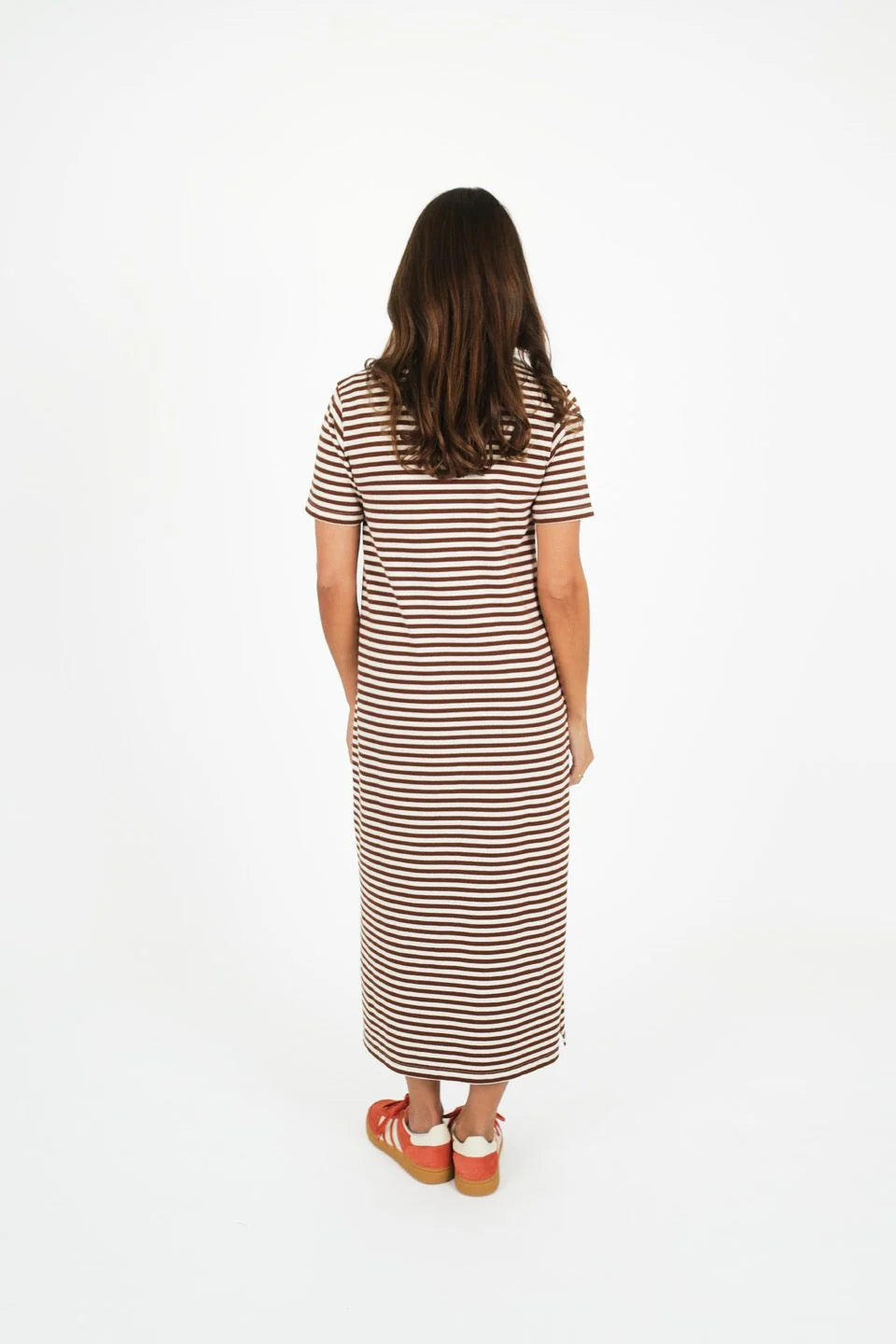 Women’s Casual Midi T-Shirt Dress with Side Slits
